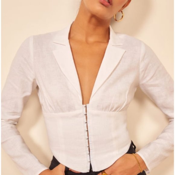 Reformation Tops - *NWT* Reformation Vance Corset Top in White Size 12
